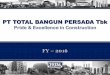 PT Total Bangun Persada Tbk 2016.compressed.pdf · PT Total Bangun Persada Tbk ... • PT Total Inti Persada (TIP) 56.50% ... Safety and Environment Awards Talavera Suite Project