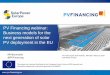 PV Financing webinar: Business models for the next ... · PV Financing webinar: Business models for the next generation of solar PV deployment in the EU This project has received