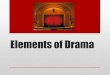 Elements of Drama - Deer Park High School of...Drama Drama is writing that is meant to be performed by actors for an audience. The script consists of dialogue –the words the actors