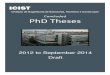 Concluded PhD Theses - ULisboa · Concluded PhD Theses 2012 to September 2014 Draft ICIST Instituto de Engenharia de Estruturas, Território e Construção