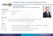 Candidate’s Profile for The Company’s Management in 2018 · Candidate’s Profile for The Company’s Management in 2018 1 EDUCATION 2004 : Master of Science in Management, Arthur