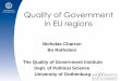 Nicholas Charron-Bo Rothstein-Quality of Government in EU ... · Pillar mean to WGI averages •Aggregate regional scores (population weighted), around which regional scores show