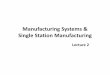 Single Station Manufacturing Lec 2 - web.uettaxila.edu.pkweb.uettaxila.edu.pk/CMS/AUT2013/ieDAMSms/notes... · Examples of Manufacturing Systems • Single‐station cells • Machine
