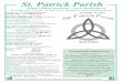 St. Patrick Parish · Serving the People of Rutland, Oakham and Hubbardston November 19, 2017 C Full handicap accessibility by the elevator entrance on the left driveway side of the