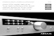 Arcam DT91 digital radio tuner English Manual/dt91e_manual.pdf · When listening to a DAB radio station, these outputs carry audio with a sample rate of 48kHz; when an FM station
