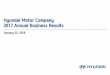 Hyundai Motor Company 2017 Annual Business Results · Hyundai Motor Company 2017 Annual Business Results . 2 In the presentation that follows and in related comments by Hyundai Motor’s