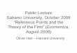 â€œReference Points and the Theory of the Firmâ€‌ (Economica .Public Lecture Sabanci University,