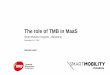 The role of TMB in MaaS - atm.cat · The role of TMB in MaaS Smart Mobility Congress - Barcelona November 14th 2018 Michael Pellot . 2 • TMB in brief • TMB & the Innovation •