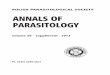 POLISH PARASITOLOGICAL SOCIETY ANNALS OF PARASITOLOGY · Dermatophagoides spp. constituted 7.54% of the total count. Moreover 3 species (or genera) were identified Moreover 3 species
