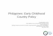 Philippines: Early Childhood Country Policy · Philippines: Early Childhood Country Policy A presentation of the Early Childhood Care and Development (ECCD) Council AUSP Conference