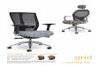 cool mesh - superior ergonomics · Pictured clockwise: Grid square back work chair with fixed column base and orange mesh back (GS211 Q22 FCB); Grid round back work chair with C-style
