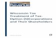 Wisconsin Tax Treatment of Tax- Option (S)Corporations and ... Publications/pb102.pdf · Wisconsin Tax Treatment of Tax-Option (S) Corporations and Their Shareholders Publication