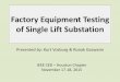 Factory Equipment Testing of Single Lift Substation · procedures and safety considerations for a successful factory acceptance test (FAT). • This presentation will emphasize the