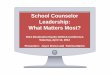School Counselor Leadership: What Matters Most?secure-media.collegeboard.org/...Leadership-What-Matters-Most.pdf · schools and school counselor leadership To provide participants