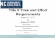 Title II Time and Effort Requirements · objective federal time and effort sheet. This director will need to fill out a monthly time and effort sheet even though 100% of the time