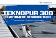 Teknopur 300 - · PDF fileZugfestigkeit ISO 527-2 25 MPa Ausdehnung ISO 527-2 380% Reißfestigkeit ISO 34-1:2015 B 30 N/mm Reißfestigkeit ISO 34-1:2015 C 200 N/mm Kugelschlagbeständigkeit