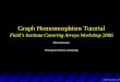Graph Homomorphism Tutoriallucia/CA06/TutorialBrewster.pdf · Graph Homomorphism Tutorial Field’s Institute Covering Arrays Workshop 2006 Rick Brewster Thompson Rivers University