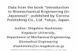 Data from the book Introduction to Biomechanical ... · Author: Shigehiro Hashimoto Kogakuin University, Department of Mechanical Engineering, Biomedical Engineering shashimoto@cc.kogakuin.ac.jp