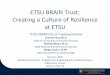 ETSU BRAIN Trust: Creating a Culture of Resilience at ETSUJulia Bernard, Ph.D. Dept of Counseling and Human Services Michele Moser, Ph.D. Dept Psychiatry & Behavioral Sciences Megan