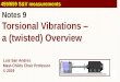 Notes 9 Torsional Vibrations a (twisted) Overview 9 Torsional...6 •Coupling Failures •Torsional shear cracking of shaft due to metal fatigue, usually arises in the vicinity of