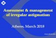 Assessment & management of irregular astigmatism...Toric IOLs in irregular astigmatism The toric IOL corrects the regular component of the astigmatism (most patients have some of both)