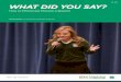 W 395 WHAT DID YOU SAY? - University of TennesseeWHAT DID YOU SAY? James Swart, 4-H Extension Graduate Assistant W 395 How to Effectively Present a Speech. 3 . What Did You Say? How