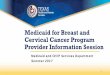 Medicaid for Breast and Cervical Cancer Program Provider ......Medicaid for Breast and Cervical Cancer Program Provider Information Session Medicaid and CHIP Services Department Summer
