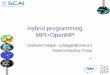 Hybrid programming MPI+OpenMP · MPI+OpenMP hybrid paradigm is the trend for clusters with SMP architecture. Elegant in concept: use OpenMP within the node and MPI between nodes,