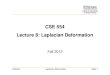 CSE 554 Lecture 8: Laplacian Deformationtaoju/cse554/lectures/lect08_Deformation.pdfCSE554 Laplacian Deformation Slide 2 Review • Alignment – Registering source to target by rotation