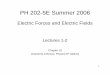 Lectures1-2 Electric forces and electric fields ch18mirov/L1-2 ch18.pdf · 2012-07-30 · destroys net electric charge has ever been discovered. Conservation of charge in chemical