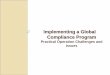 Implementing a Global Compliance Program Compliance Program · global companies manage risk effectively through compliance programs Governments expect compliance programs to be designed,