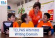 TELPAS Alternate Writing Domain · Using the Classroom Examples • The purpose of each example is to illustrate how a student coulddemonstrate the skill at each proficiency level