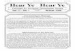 Vol 17 - No 1 Hear Ye Hear Ye Winter 1996 HEARYE — HEARYE vol. 17, No. 1 — Winter 1996 1996 Winter Meeting Programs The Rochester Genealogical Society will continue to meet the