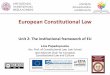 European Constitutional Law - Opencourses AUTh...euro, the conservation of marine biological resources under the common agricultural policy, common commercial policy. •Shared competence: