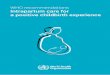 WHO recommendations Intrapartum care for a positive ... · v FOREWORD Foreword It has been more than two decades since the World Health Organization (WHO) issued technical guidance