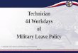 Technician 44 Workdays of Military Leave Policyhr.ong.ohio.gov/Portals/0/technicians/leave-and-absence/44 Days Mil Leave Brief for...28 Sep 2015 7 Technician 44-Day Leave Policy •