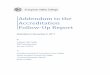 Addendum to the Accreditation Follow-Up Report · Addendum to the Accreditation Follow-Up Report This Addendum provides a narrative of the additional work in meeting student, 