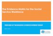 The Evidence Matrix for the Social Service Workforce · Evidence Matrix for the Social Service Workforce – July 2016 Page 3 Cited 60 X -certification and credentialing -science