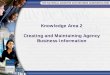 Knowldge Area 2: Creating and Maintaing Agency Business ... · Determine the agency, program, series, and system recordkeeping requirements • Determine the use of 36 CFR, ISO 15489-1