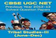 CBSE NET Tribal-Studies June-2012 Solved Paper IIICBSE NET Tribal-Studies June-2012 Solved Paper III Secrets to easily score in UGC Paper-I-Get India's number 1 postal course with