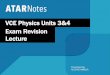 VCE Physics Units 3&4 Exam Revision Lecture VCE Physics Units 3&4 Presented by: ALEVINE MAGILA Exam