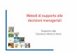 Metodi di supporto alle decisioni managerialipacciare/CORSI/MSDM/Lucidi4.pdf · 2005-07-05 · Metodo ELECTRE Metodo ELECTRE(ELimination Et Choix TRaduisant la realitE) Costruisce