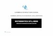 MATHEMATICS SYLLABUS · 2017-08-19 · comprises a core of subjects – English, Integrated Science, Mathematics, Modern Languages and Social Studies. Through this core, the learner