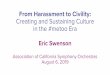 From Harassment to Civility: Creating and … Harassment...From Harassment to Civility: Creating and Sustaining Culture in the #metoo Era Eric Swenson Association of California Symphony