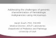 Addressing the challenges of genomic characterization of ... · Addressing the challenges of genomic characterization of hematologic malignancies using microarrays Sarah South, PhD,