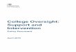 College Oversight: Support and Intervention · • Management accounts, including commentary, staff costs, staff costs as a percentage in year of turnover and standard forecast cash