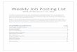 Weekly Job Posting List - Northeast State · 2017-02-21 · Weekly Job Posting List Week of February 13 –17, 2017 The Office of Career Services acts as a clearinghouse for job opportunities