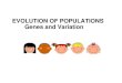EVOLUTION OF POPULATIONS Genes and Variationomarascience.weebly.com/uploads/2/7/7/4/2774881/populations.pdf · EVOLUTION OF POPULATIONS Genes and Variation Section 16-1. When Darwin