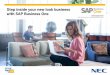 Step inside your new look business with SAP Business OneSAP Business One A complete and customizable solution SAP Business One is a single, integrated solution that provides clear