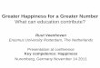 Greater Happiness for a Greater Number...Greater Happiness for a Greater Number What can education contribute? Ruut Veenhoven Erasmus University Rotterdam, The Netherlands Presentation